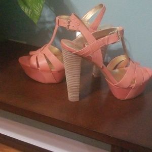 Pink T-strap Platforms